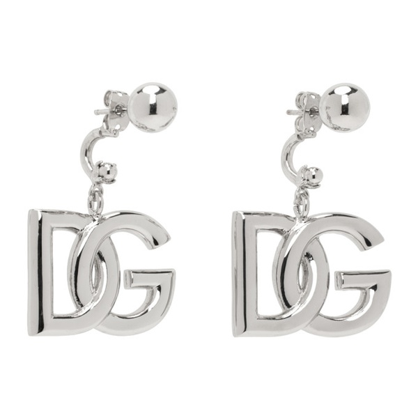 돌체앤가바나 Dolce&Gabbana Silver Logo Earrings 241003F022017