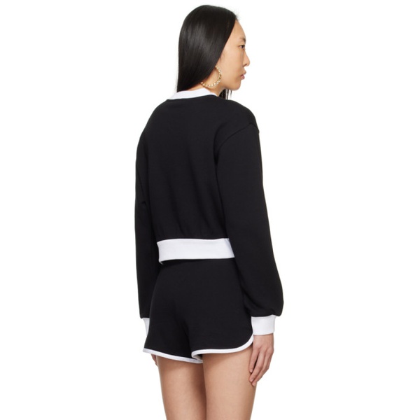 돌체앤가바나 Dolce&Gabbana Black Embroidered Sweatshirt 241003F098000