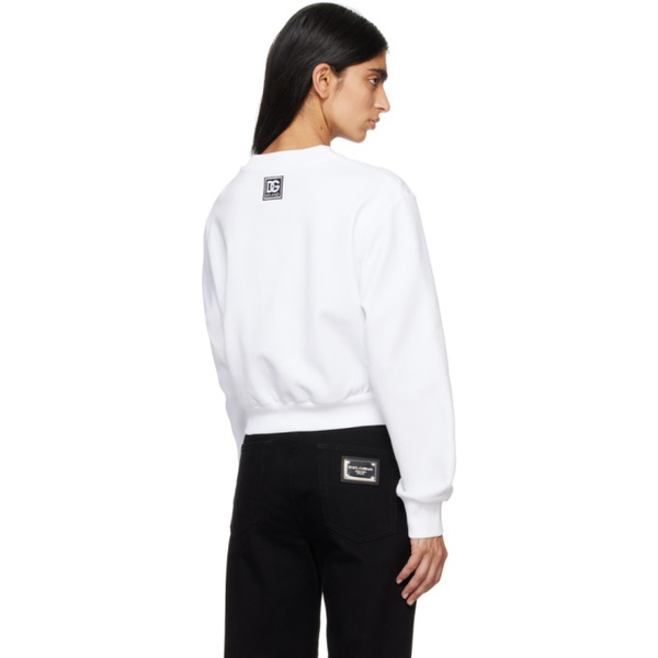 돌체앤가바나 Dolce&Gabbana White Cropped Sweatshirt 241003F098001