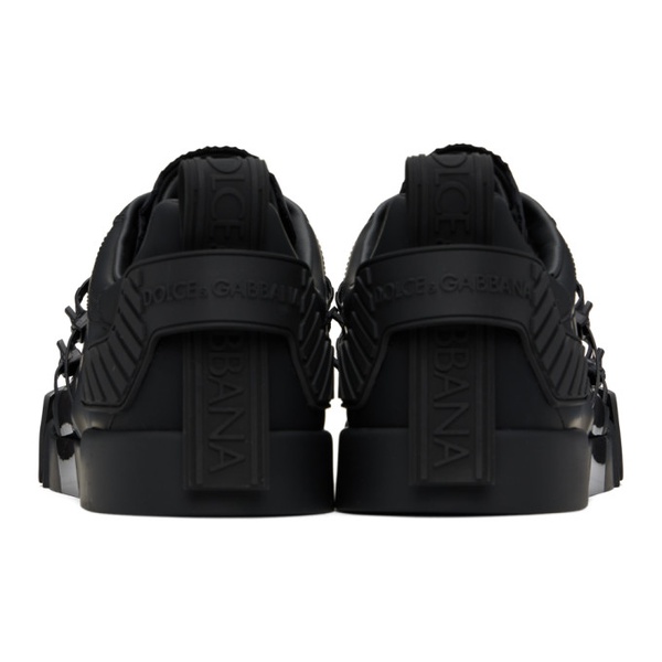 돌체앤가바나 Dolce&Gabbana Black Portofino Sneakers 241003M237029