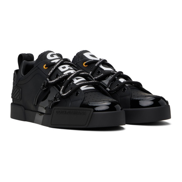 돌체앤가바나 Dolce&Gabbana Black Portofino Sneakers 241003M237029