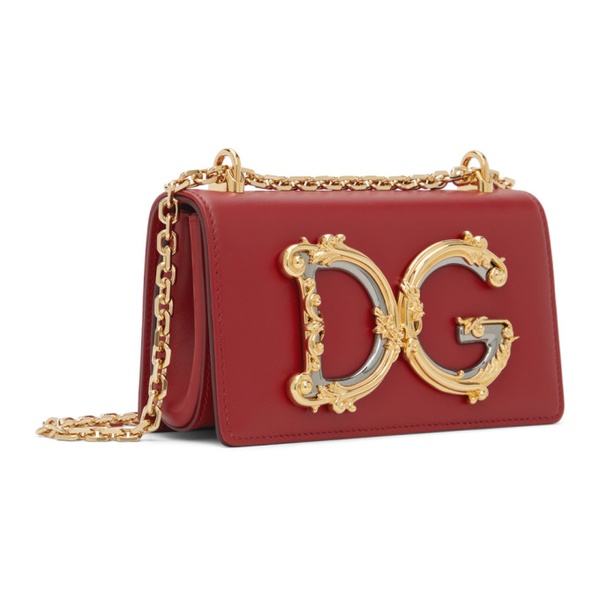  Dolce&Gabbana Red Calfskin Phone Bag 241003F048004
