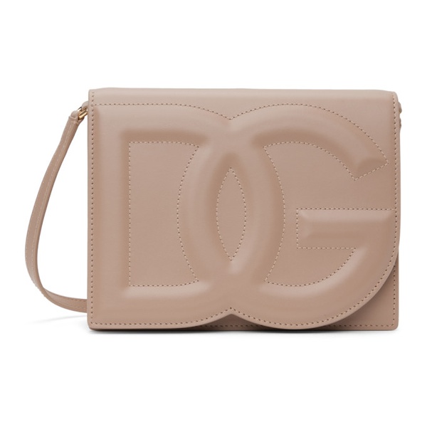  Dolce&Gabbana Taupe Logo Crossbody Bag 241003F048009