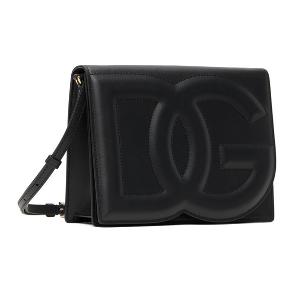  Dolce&Gabbana Black Calfskin DG Logo Crossbody Bag 241003F048011