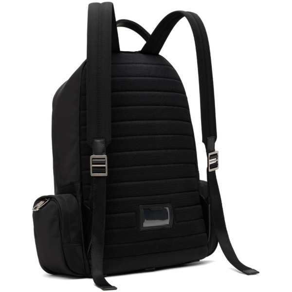  Dolce&Gabbana Black Nylon Rubberized Logo Backpack 241003M166000