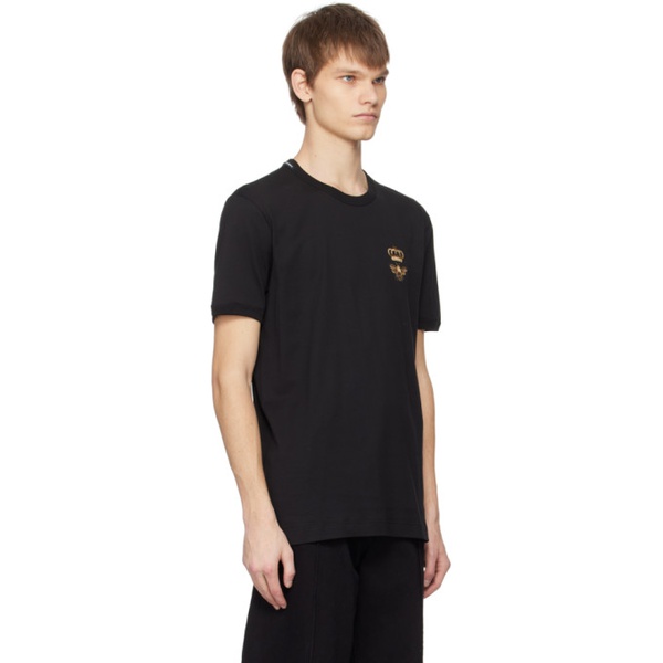  Dolce&Gabbana Black Embroidered T-Shirt 241003M213016
