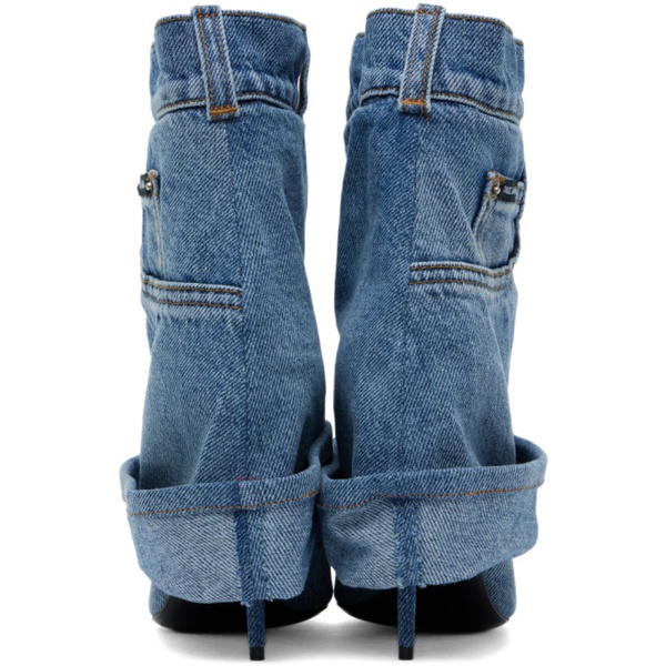  Dolce&Gabbana Blue Patchwork Denim Boots 241003F114000