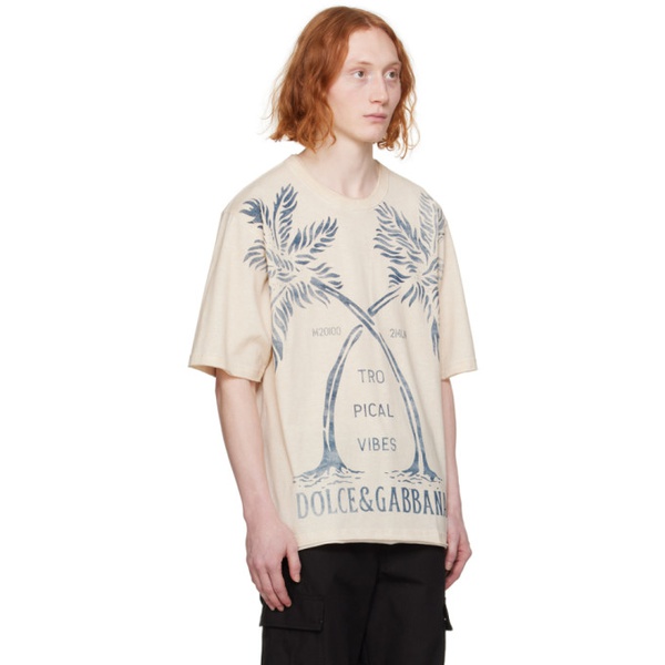  Dolce&Gabbana Beige Printed T-Shirt 241003M213003