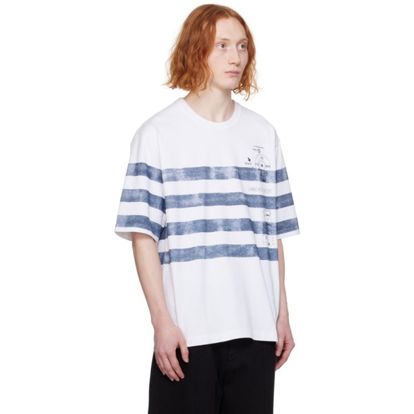  Dolce&Gabbana White Stripe T-Shirt 241003M213006