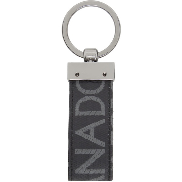  Dolce&Gabbana Black Coated Jacquard Keychain 241003M148000