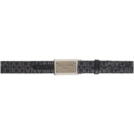 Dolce&Gabbana Black Coated Jacquard Logo Tag Belt 241003M131004