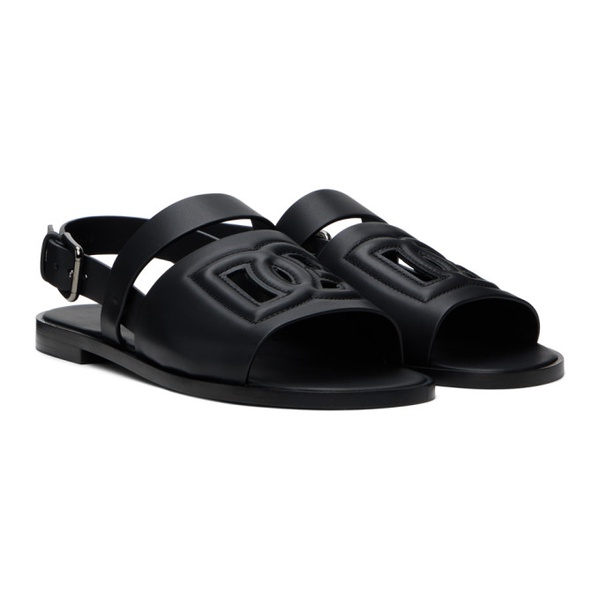  Dolce&Gabbana Black Calfskin Sandals 241003M234002