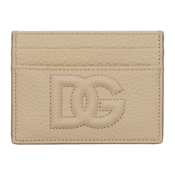 Dolce&Gabbana Beige DG Logo Card Holder 241003M163013