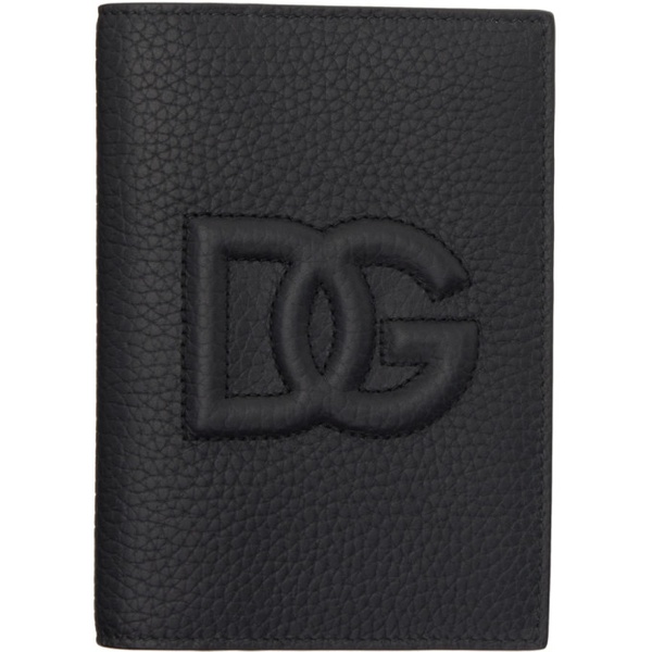  Dolce&Gabbana Black DG Logo Passport Holder 241003M164013