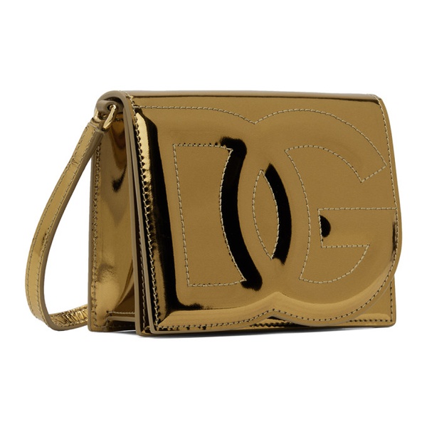  Dolce&Gabbana Gold Small DG Logo Bag 232003F048024