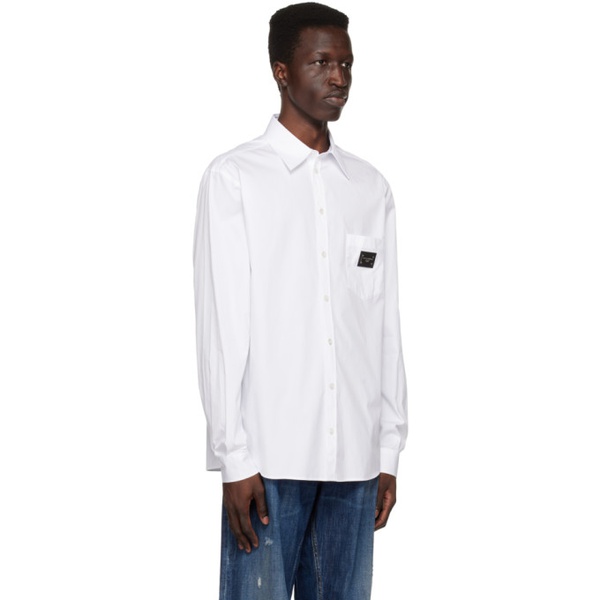  Dolce&Gabbana White Plaque Shirt 231003M192024