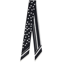 Dolce&Gabbana Black & White Polka-Dot Scarf 241003F029002