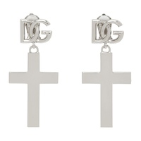 Dolce&Gabbana Silver Cross Earrings 241003F022020