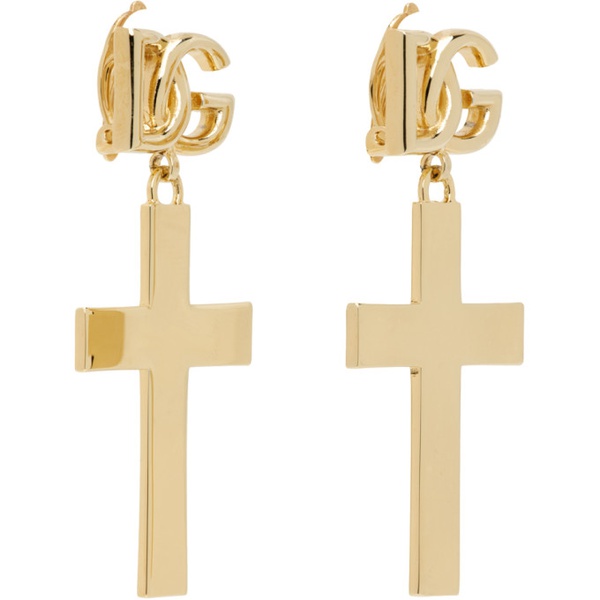  Dolce&Gabbana Gold Cross Earrings 241003F022021