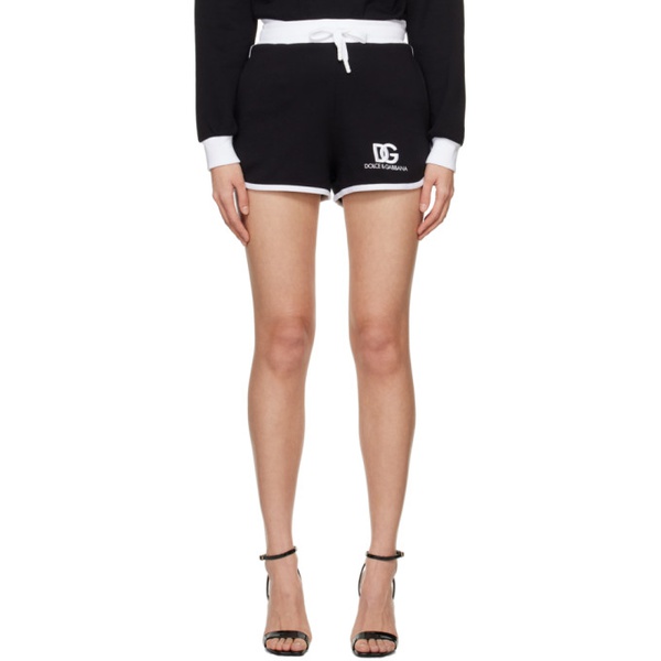  Dolce&Gabbana Black Embroidered Shorts 241003F090001