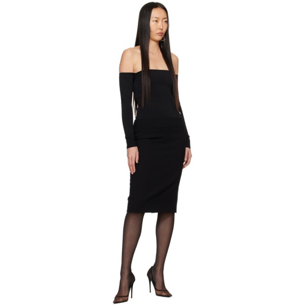 지방시 Dolce&Gabbana Black Vented Midi Skirt 241003F092001