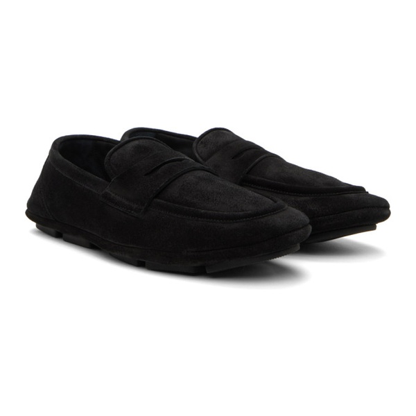  Dolce&Gabbana Black DG Driver Loafers 241003M231015