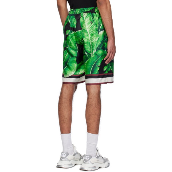 Dolce&Gabbana Green & Black Printed Shorts 241003M193001