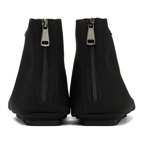  Dolce&Gabbana Black Stretch Mesh Ankle Boots 241003M228000