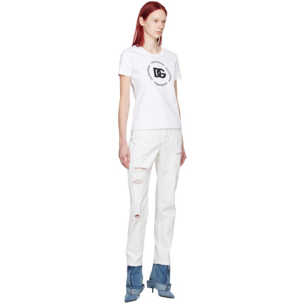  Dolce&Gabbana White Interlock T-Shirt 241003F110003