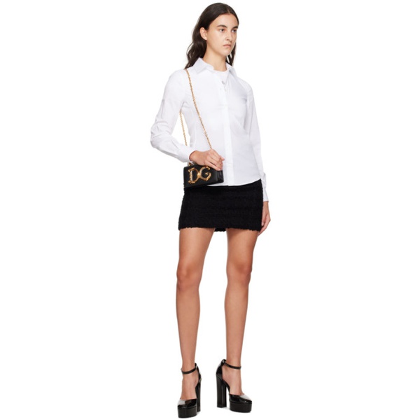  Dolce&Gabbana Black Frayed Miniskirt 232003F090001