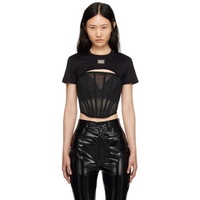 Dolce&Gabbana Black Cutout T-Shirt 232003F110004
