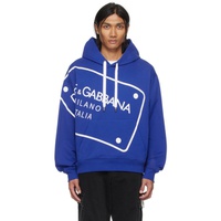 Dolce&Gabbana Blue Printed Hoodie 231003M213037