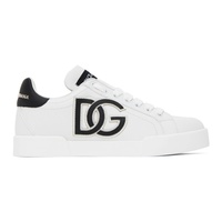 Dolce&Gabbana White & Black Portofino Low Sneakers 232003F128011
