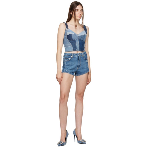  Dolce&Gabbana Blue Distressed Shorts 231003F088001
