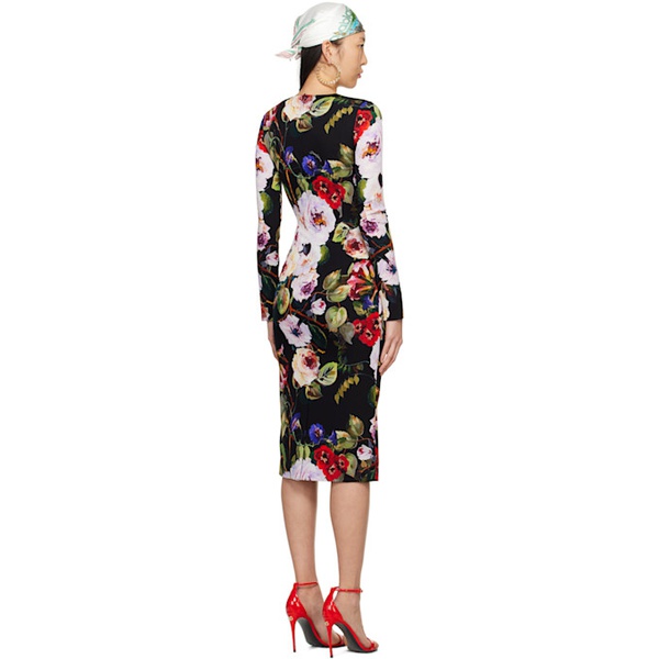  Dolce&Gabbana Black Floral Midi Dress 241003F054003