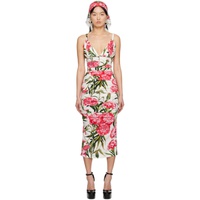 Dolce&Gabbana White Carnation Maxi Dress 231003F055000