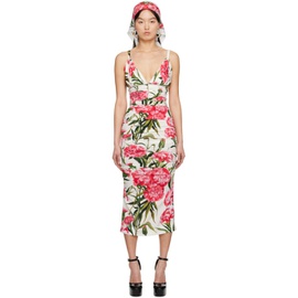 Dolce&Gabbana White Carnation Maxi Dress 231003F055000