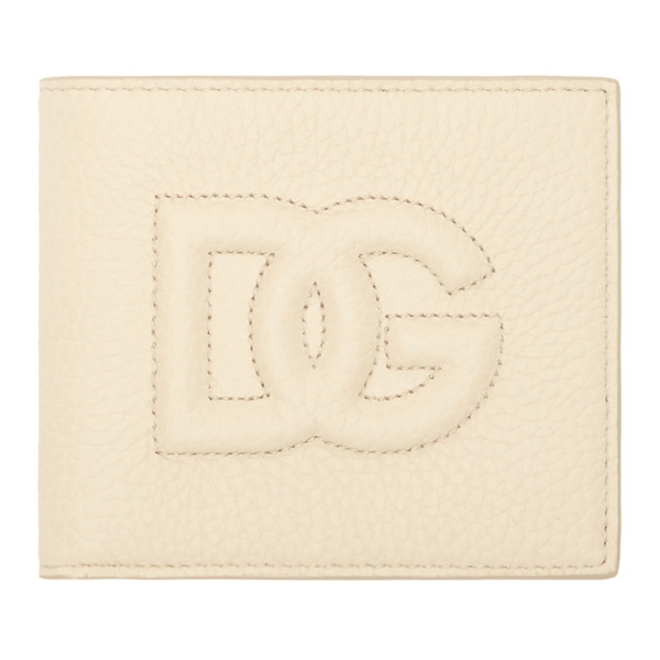  Dolce&Gabbana Beige Logo Bifold Wallet 241003M163014