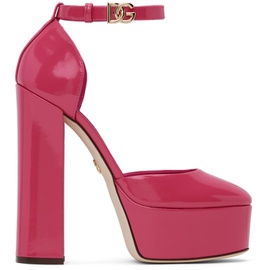 Dolce&Gabbana Pink Polished Platform Heels 231003F122004