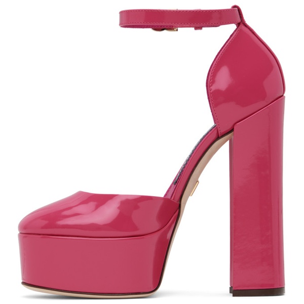  Dolce&Gabbana Pink Polished Platform Heels 231003F122004