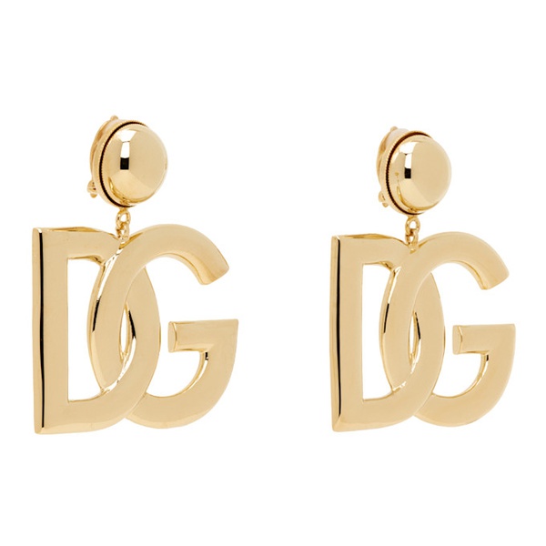  Dolce&Gabbana Gold DG Logo Clip-On Earrings 242003F022002