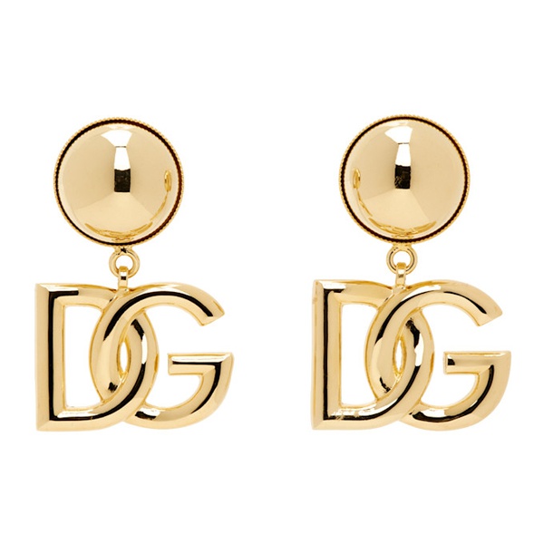  Dolce&Gabbana Gold DG Logo Clip-On Earrings 242003F022003