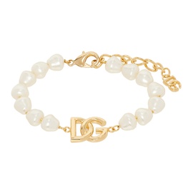 Dolce&Gabbana White & Gold Link Pearls Bracelet 242003F023002