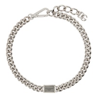 Dolce&Gabbana Silver Logo Plaque Necklace 242003M145001