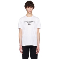 Dolce&Gabbana White DG Embroidery T-Shirt 242003M213018