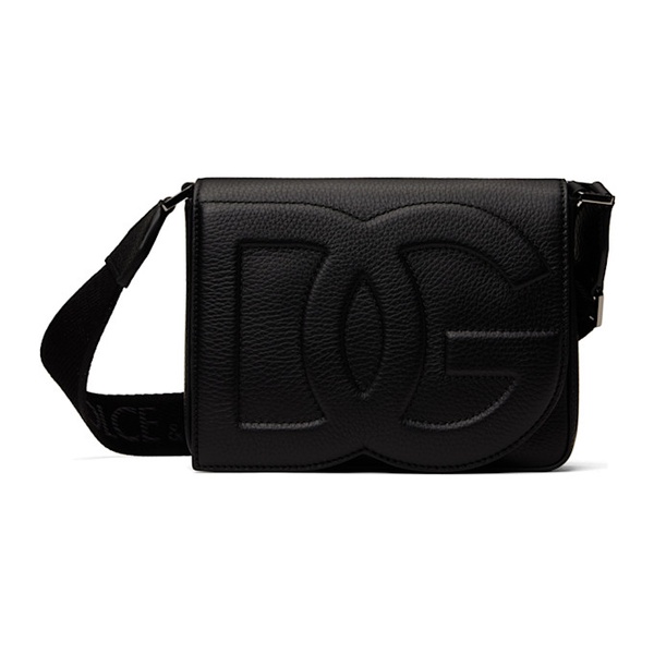  Dolce&Gabbana Black Medium DG Logo Crossbody Bag 242003M170006