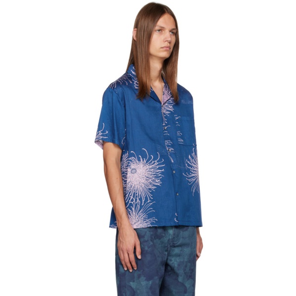  더블 레인보우 Double Rainbouu Blue Printed Shirt 232062M192009
