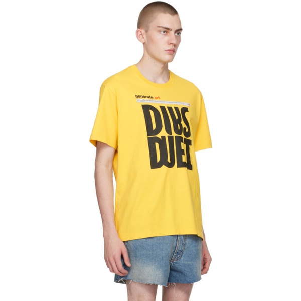  더블렛 Doublet Yellow AI Generated T-Shirt 241038M213000