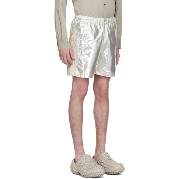  더블렛 Doublet Silver Embroidered Shorts 241038M193006