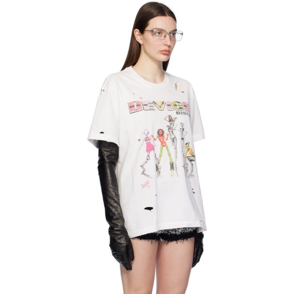  더블렛 Doublet White PZ Today 에디트 Edition Device Girls T-Shirt 241038F110006